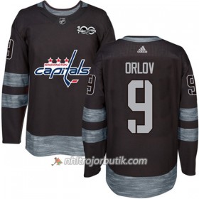 Män Ishockey Washington Capitals Tröja Dmitry Orlov 9 1917-2017 100th Anniversary Adidas Svart Authentic